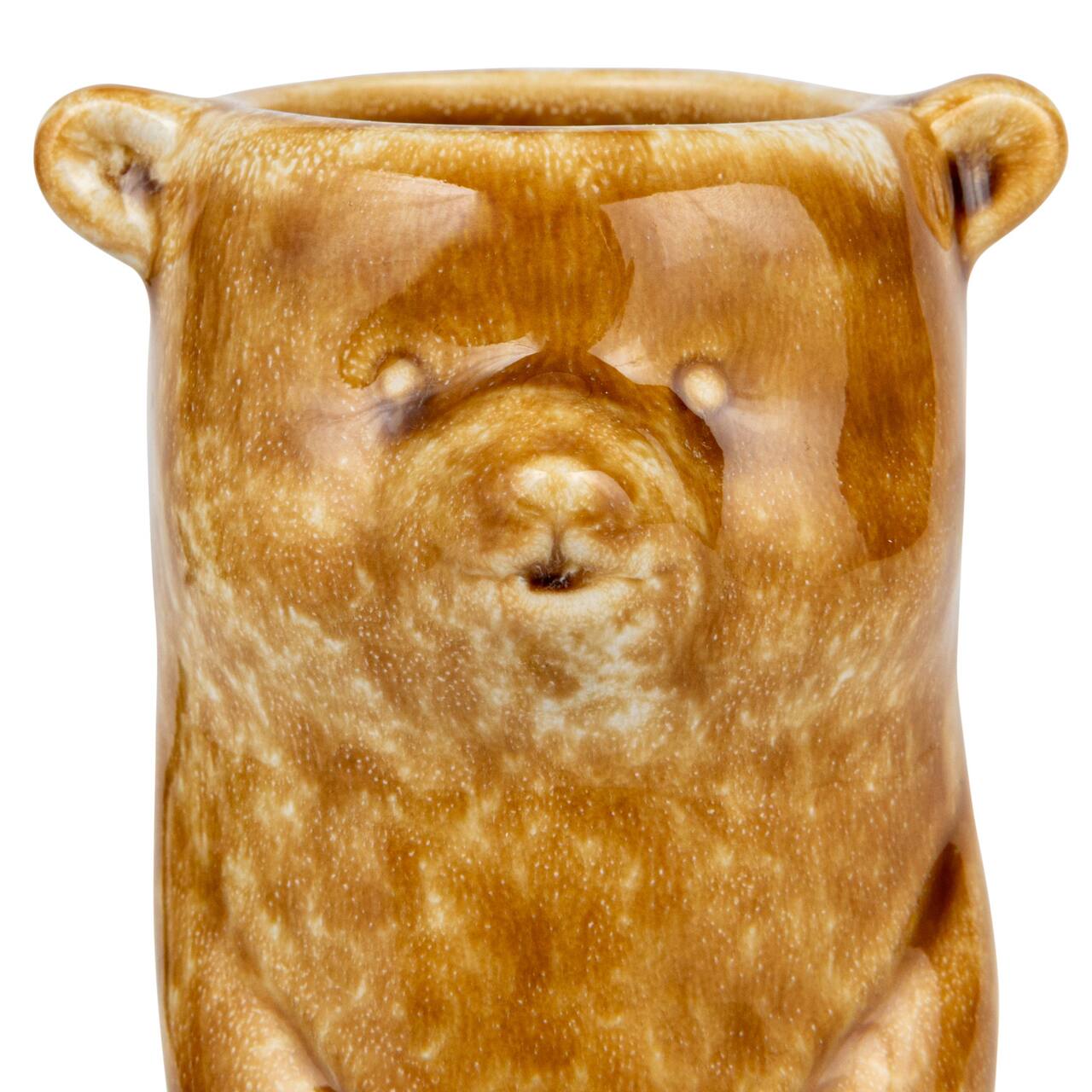 Crackle Glaze Stoneware Honey Bear Vase
