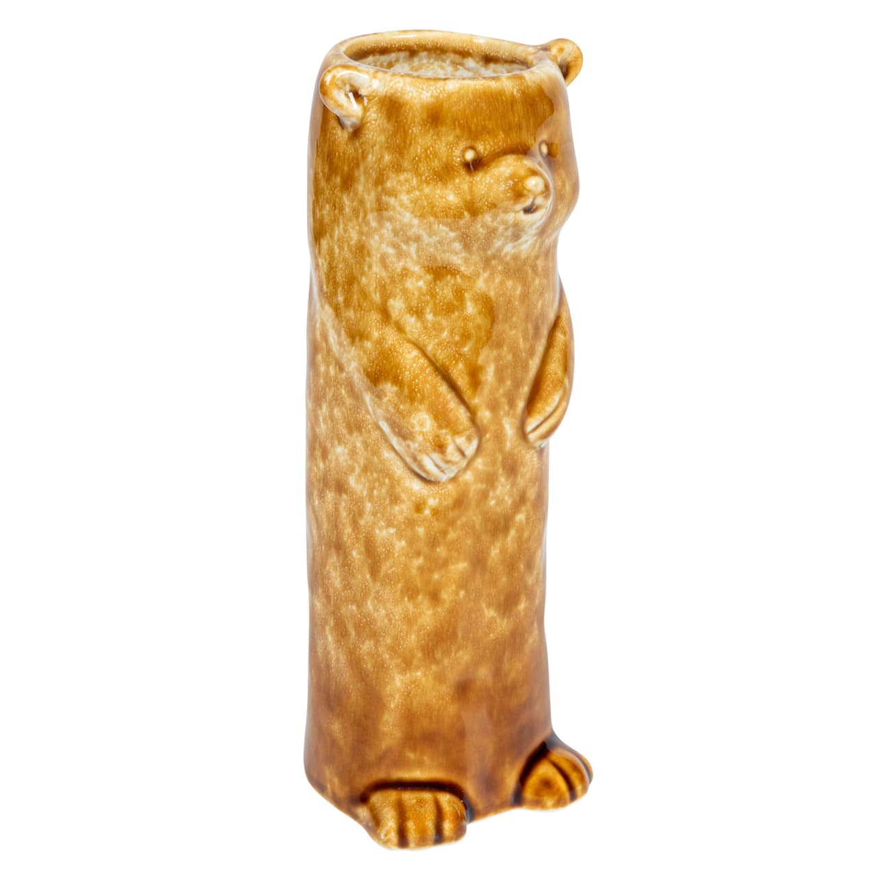 Crackle Glaze Stoneware Honey Bear Vase