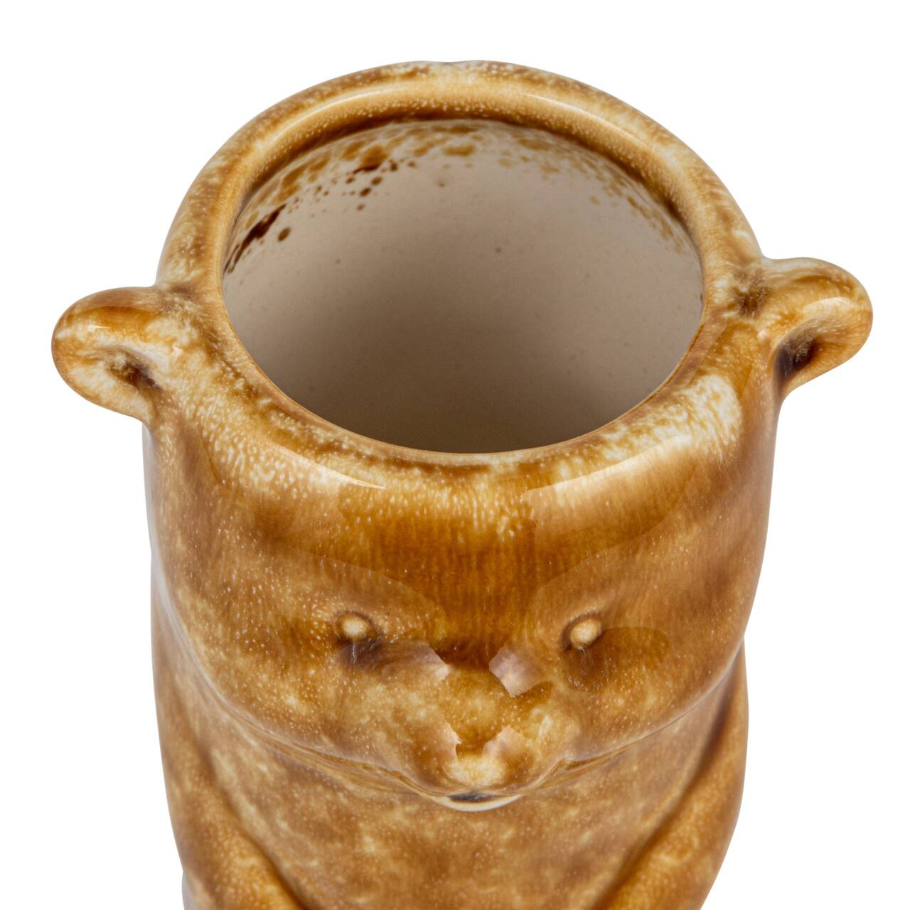 Crackle Glaze Stoneware Honey Bear Vase