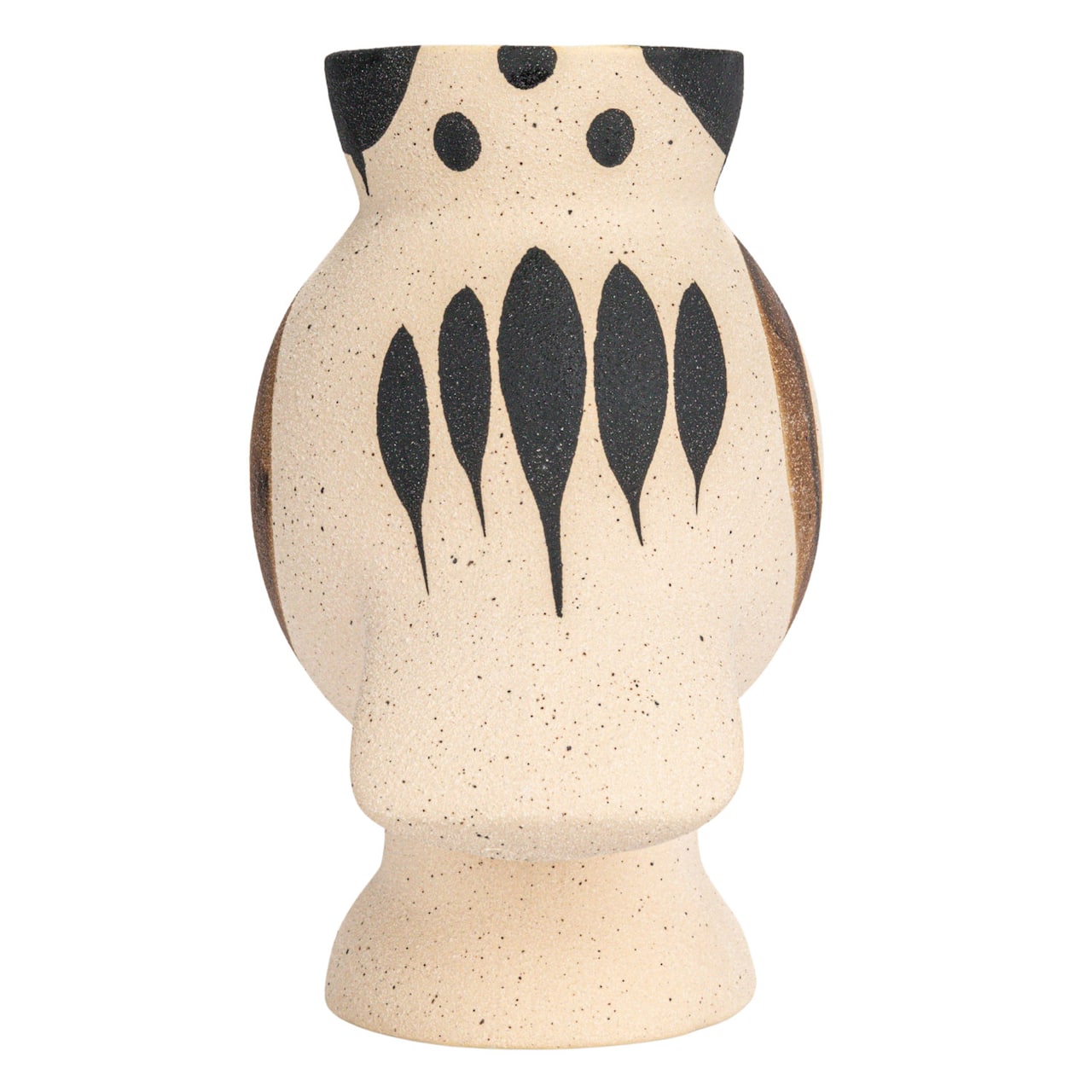 Hand Painted Artisan Stoneware Bird Shaped Vase