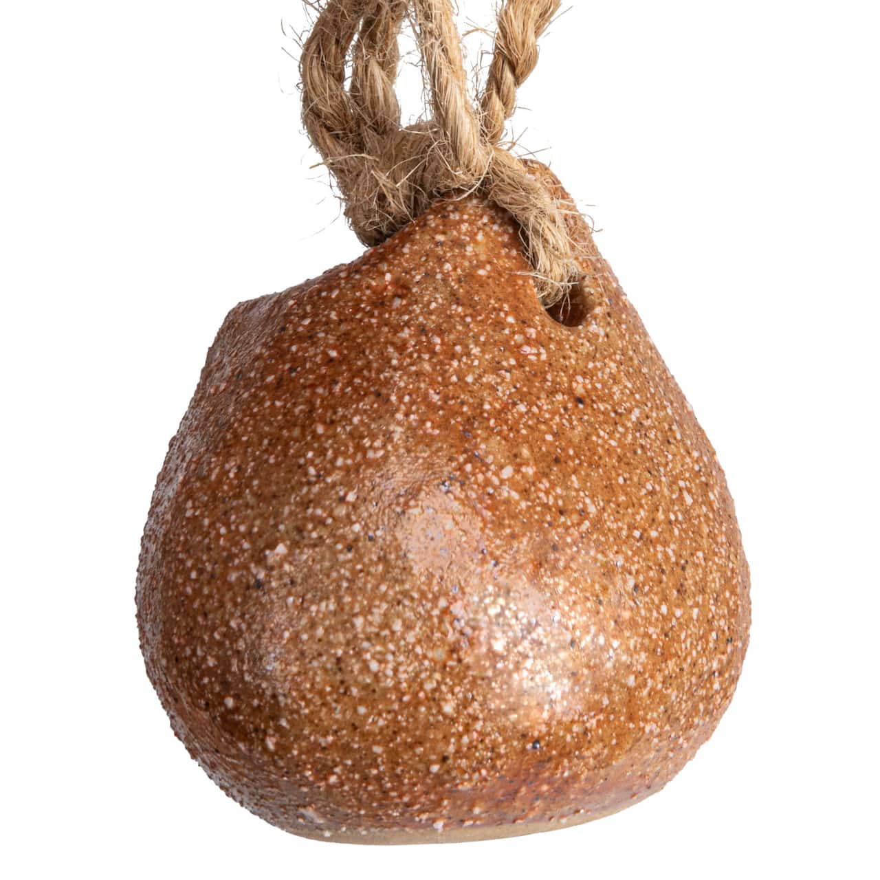 Boho Global Style Stoneware Hanging Vases on Jute Rope