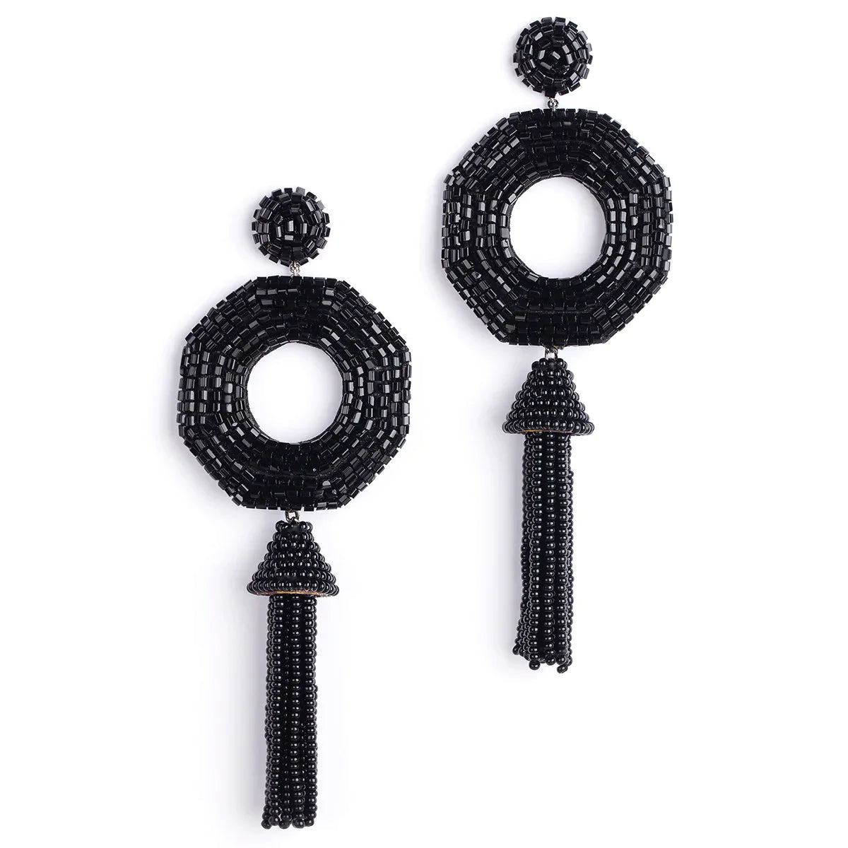 Deepa Gurnani Isha Seed Beaded Boho Tassel Earrings
