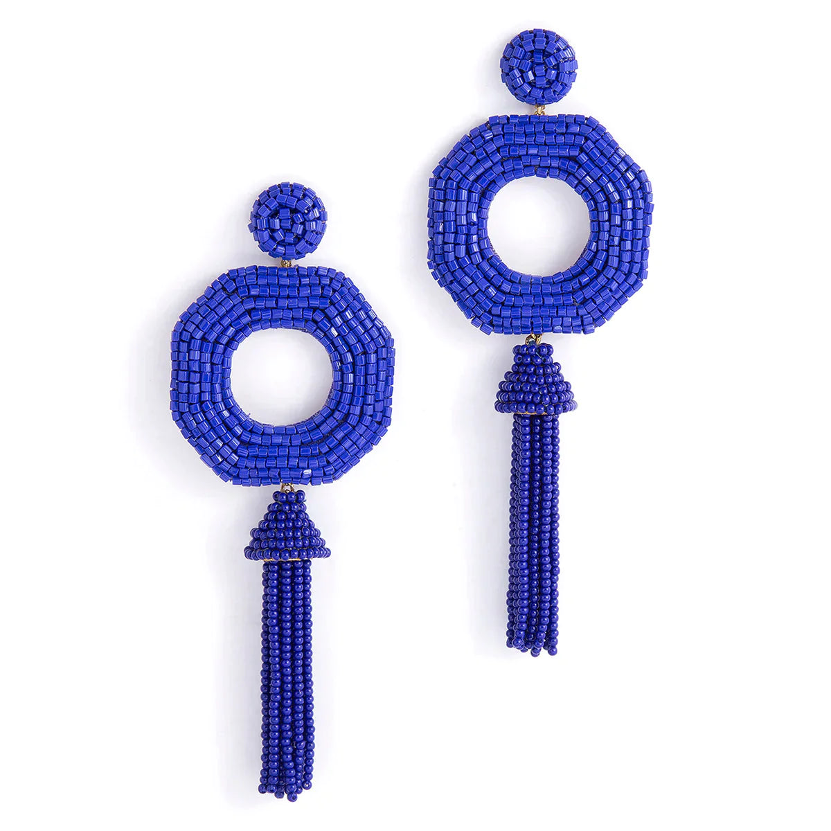 Deepa Gurnani Isha Seed Beaded Boho Tassel Earrings