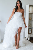 Aria Dance With Me Tulle Ruffle Dress in White