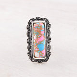 Anillo de plata con piedra turquesa de Western Blue Bonnet
