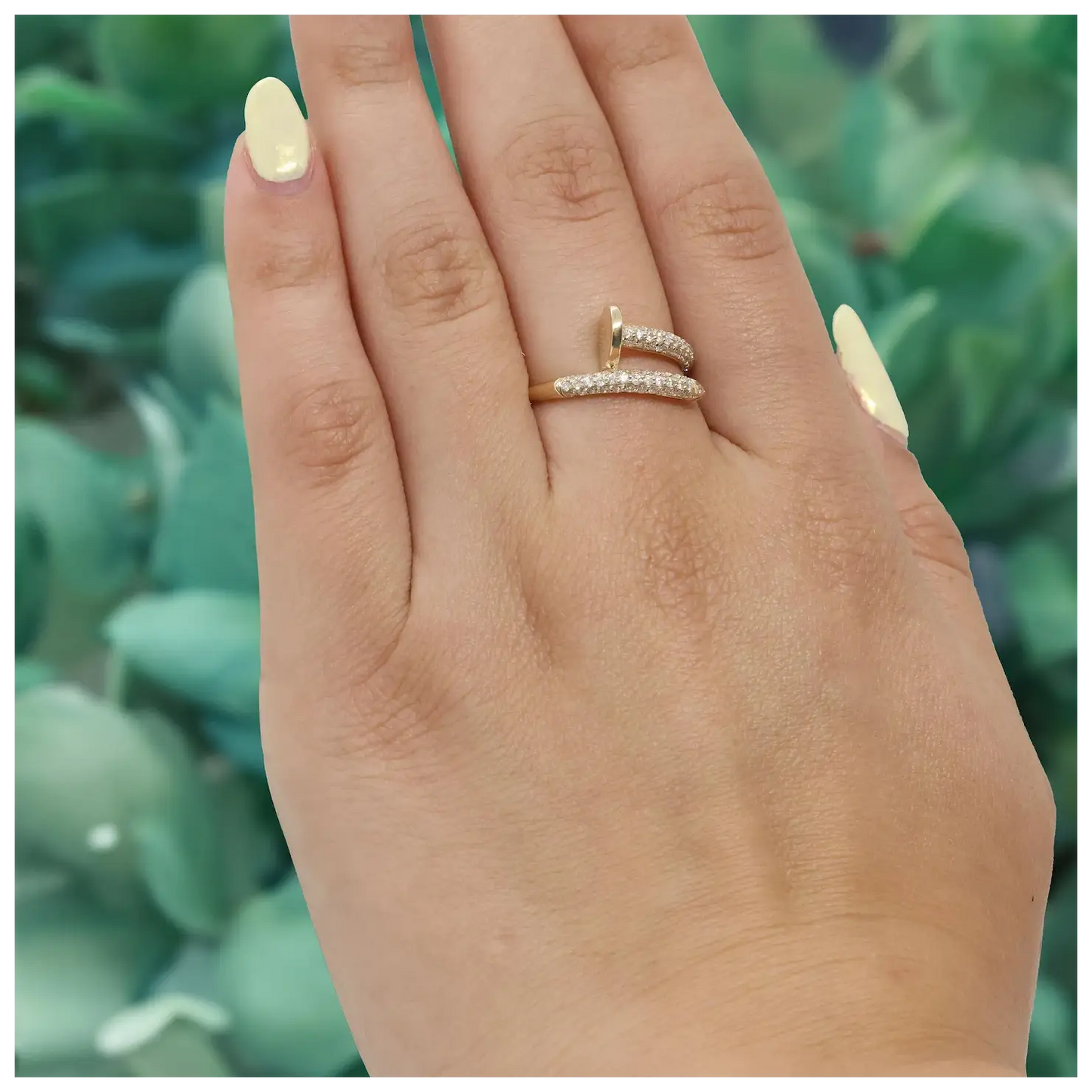 CZ Sparkle Gold Nail Wrap Ring