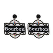 Mardi Gras Bourbon Street Sign Beaded Earrings