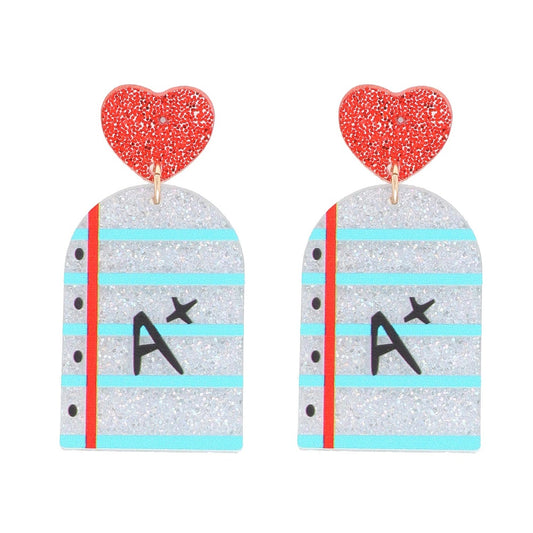 A+ Teacher School Tools Acrylic Earrings