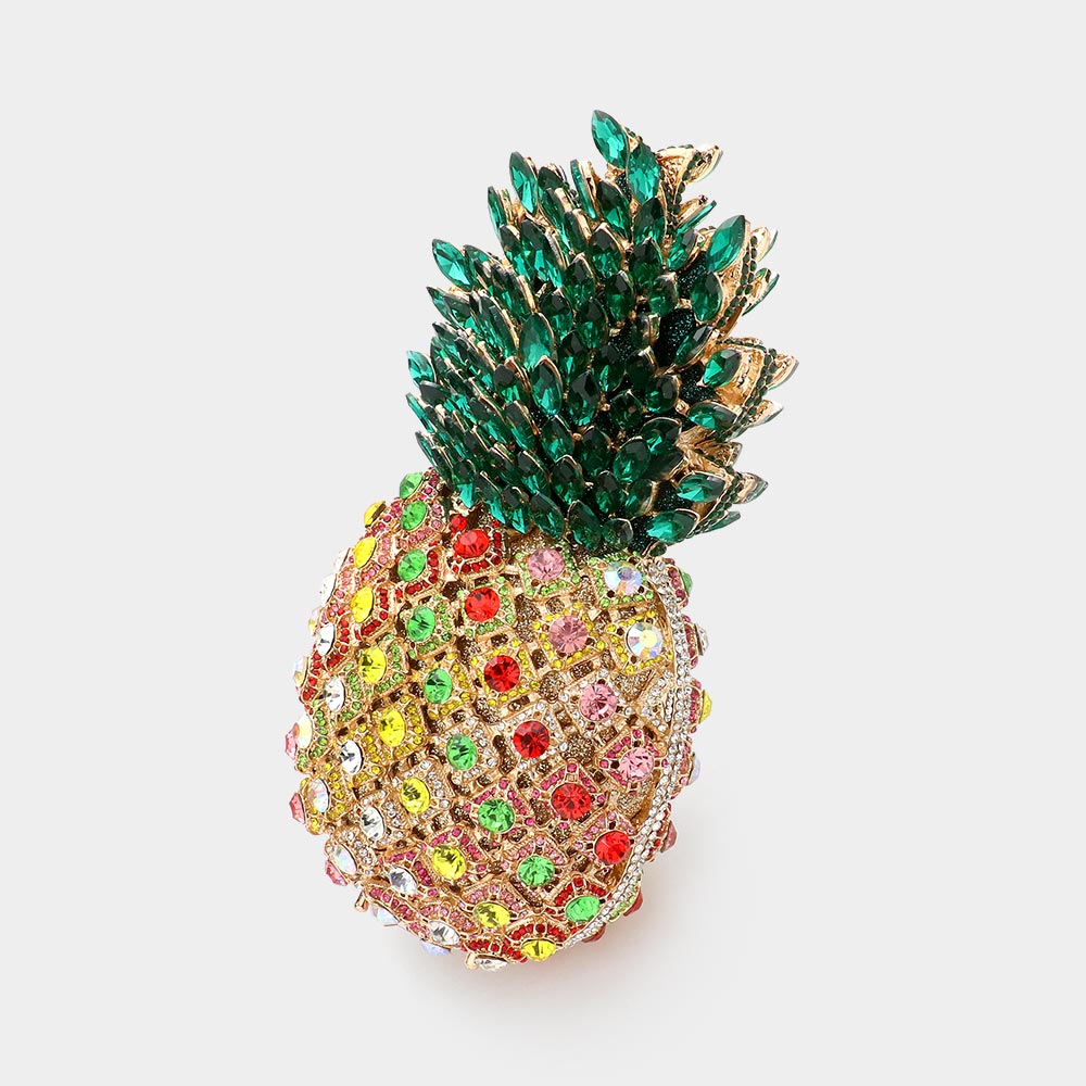 Austrian Crystal Rhinestone Embellished Pineapple Evening Bag
