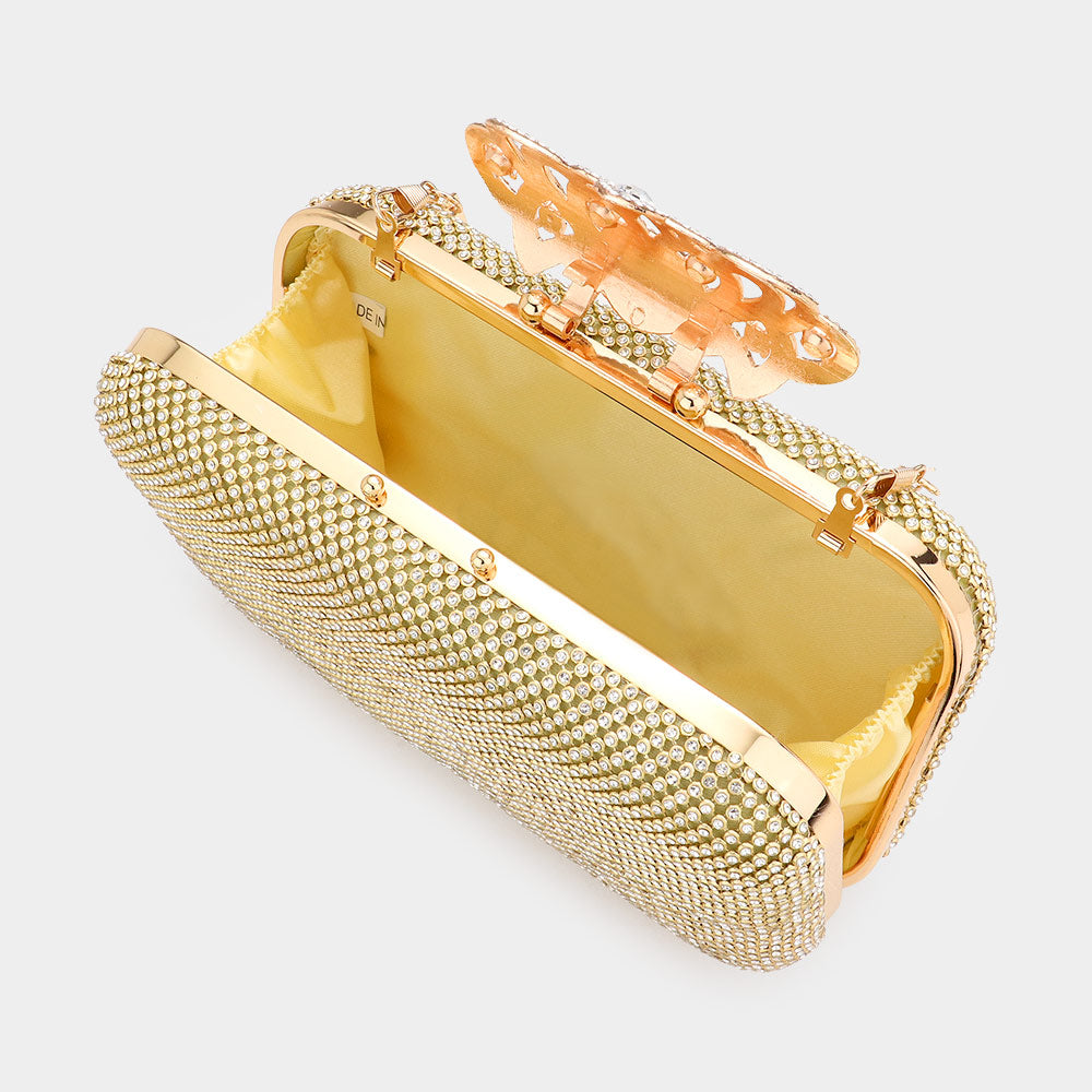 Julia Rhinestone Crystal Crossbody Chain Clutch Handbag