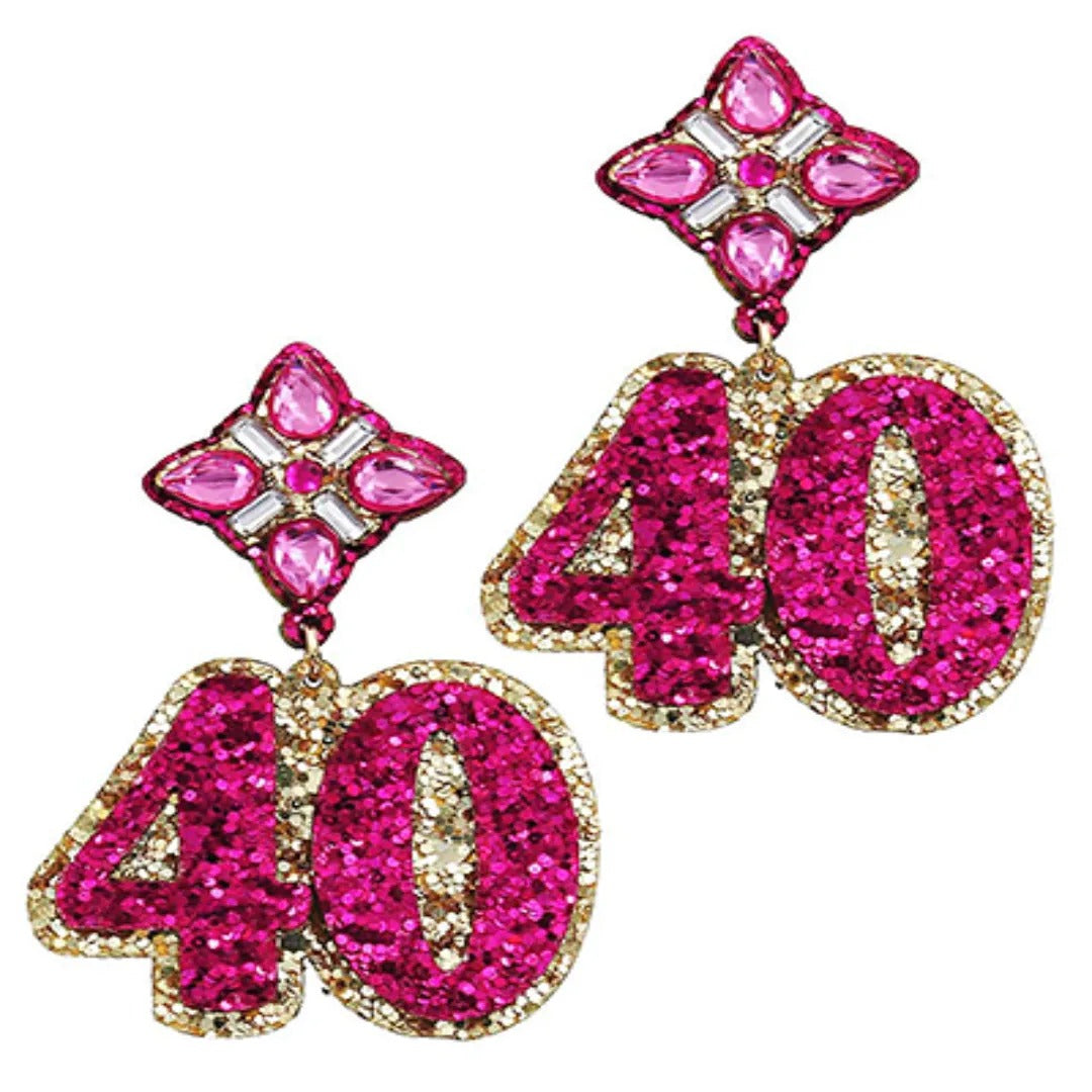 Birthday Celebration Iconic Year of Birth Glitter Acrylic Earrings
