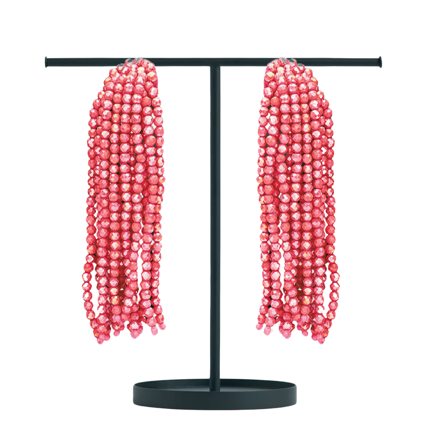 Sacha Faceted Glass Beaded Fountain Earrings