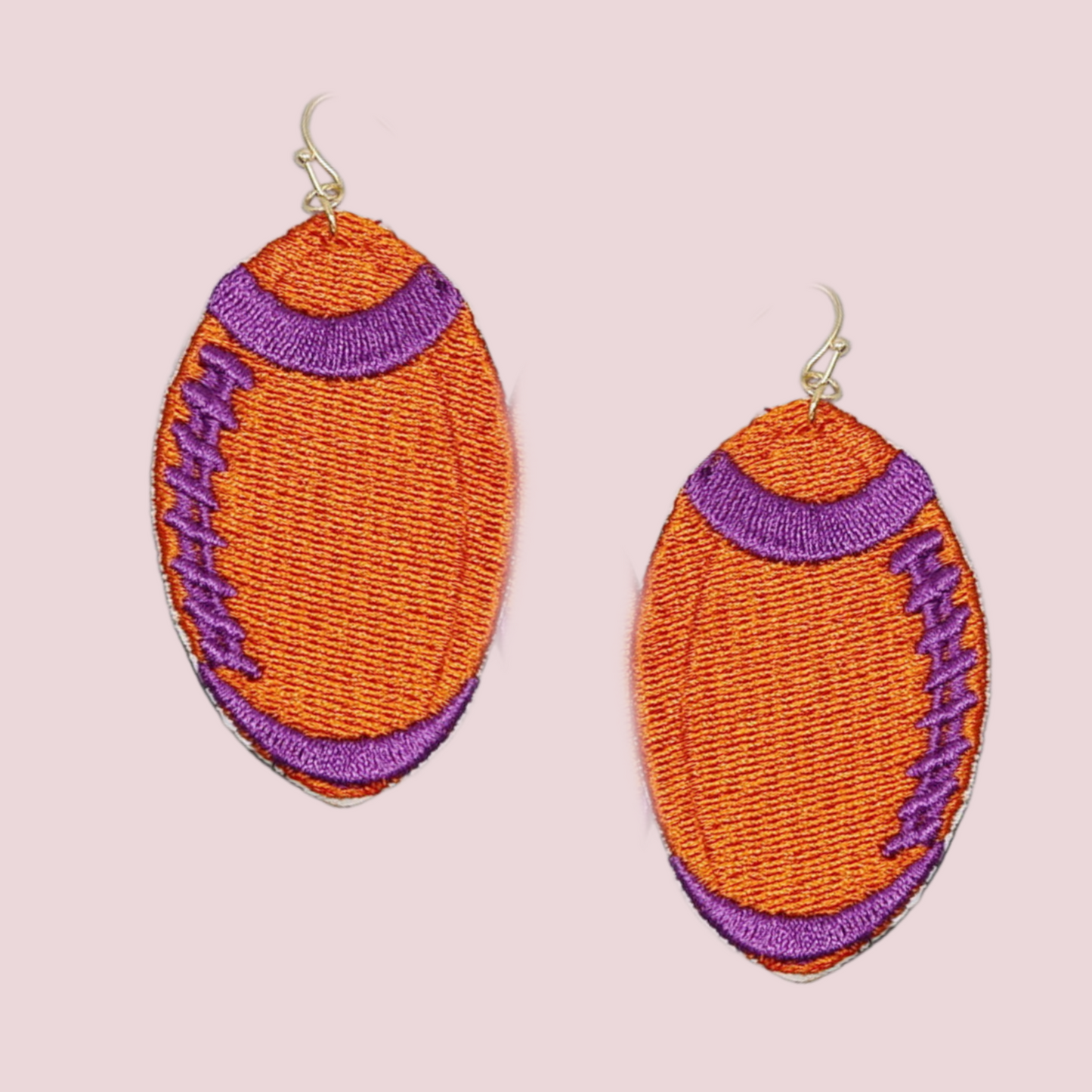 Embroidered Clemson Football Earrings
