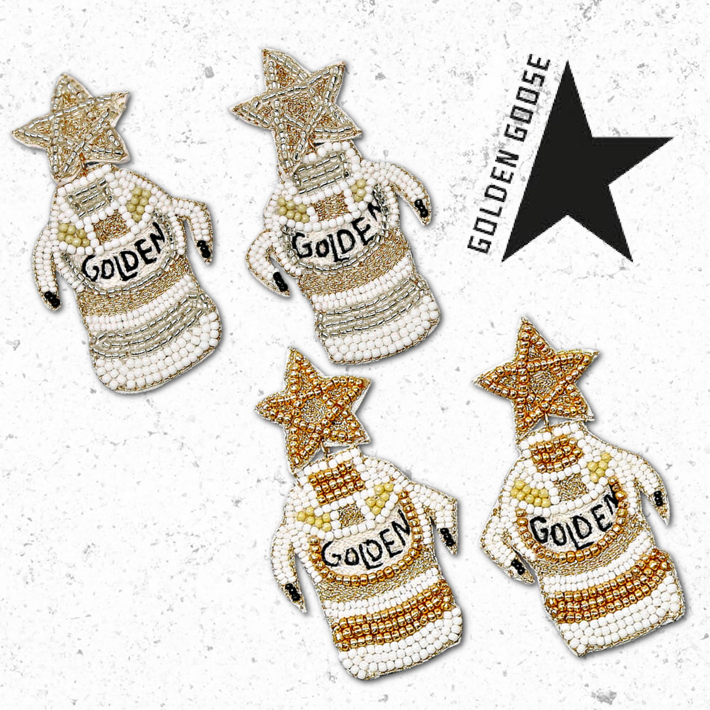 Golden Goose Sneakers Seed Beaded Earrings