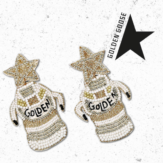 Golden Goose Sneakers Seed Beaded Earrings