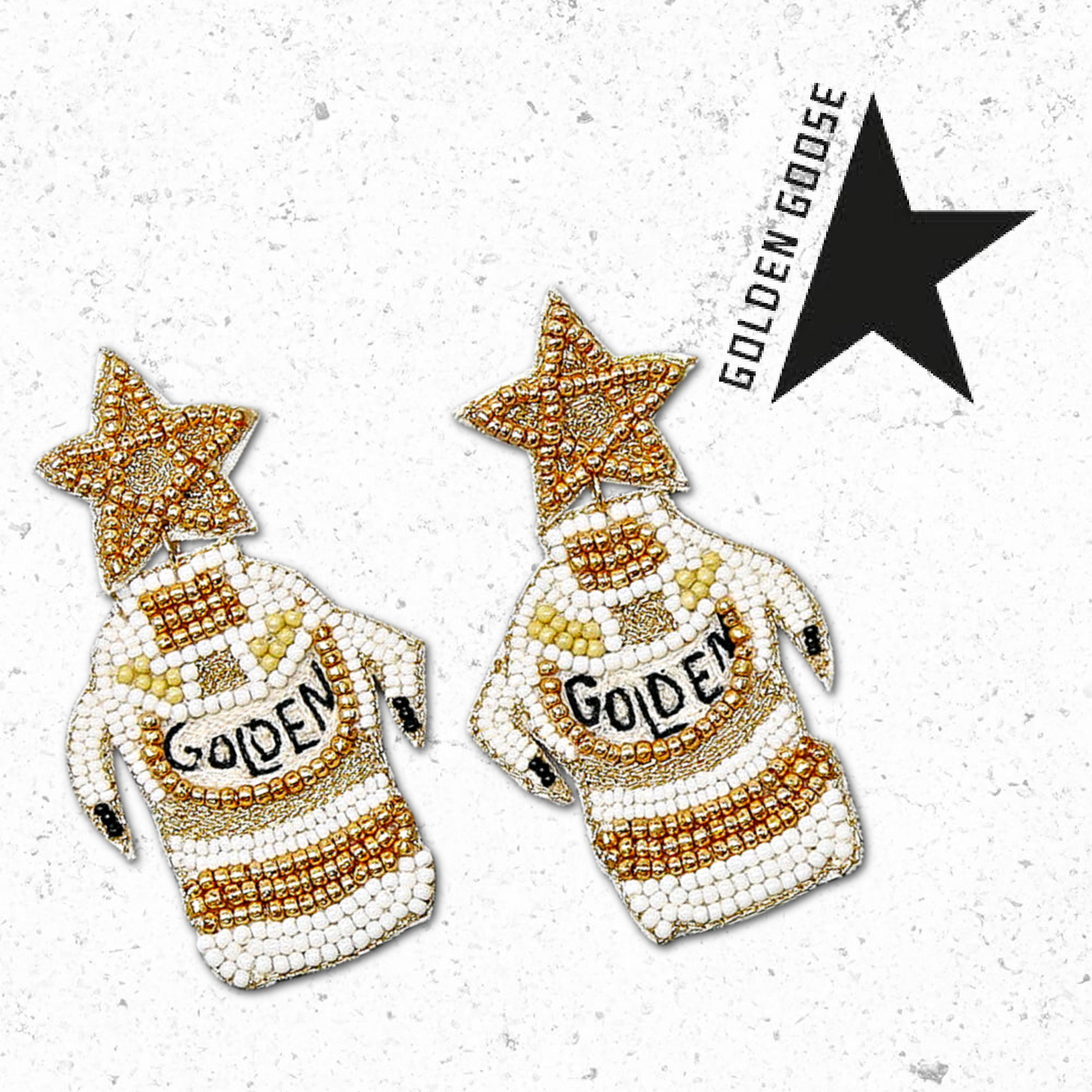 Golden Goose Sneakers Seed Beaded Earrings