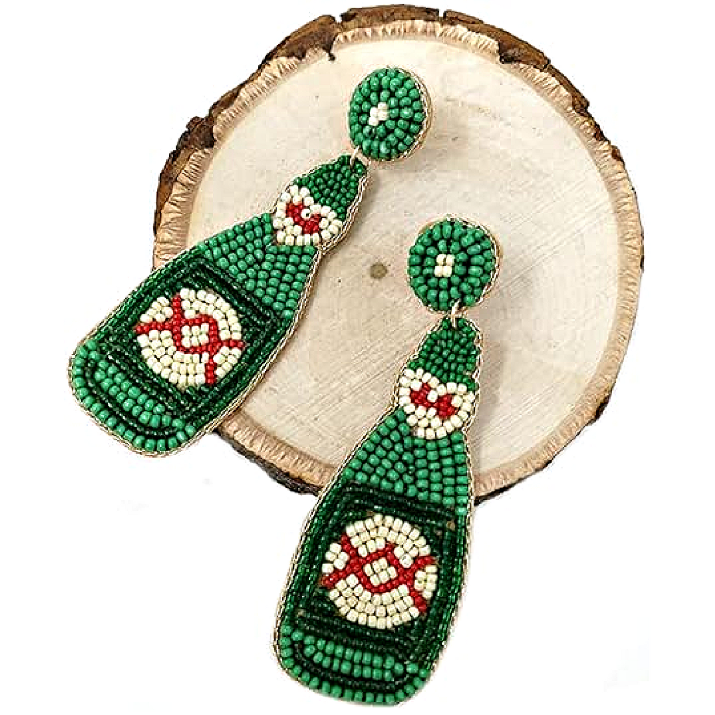 Dos Equis Mexican Beaded Beer Bottle Earrings