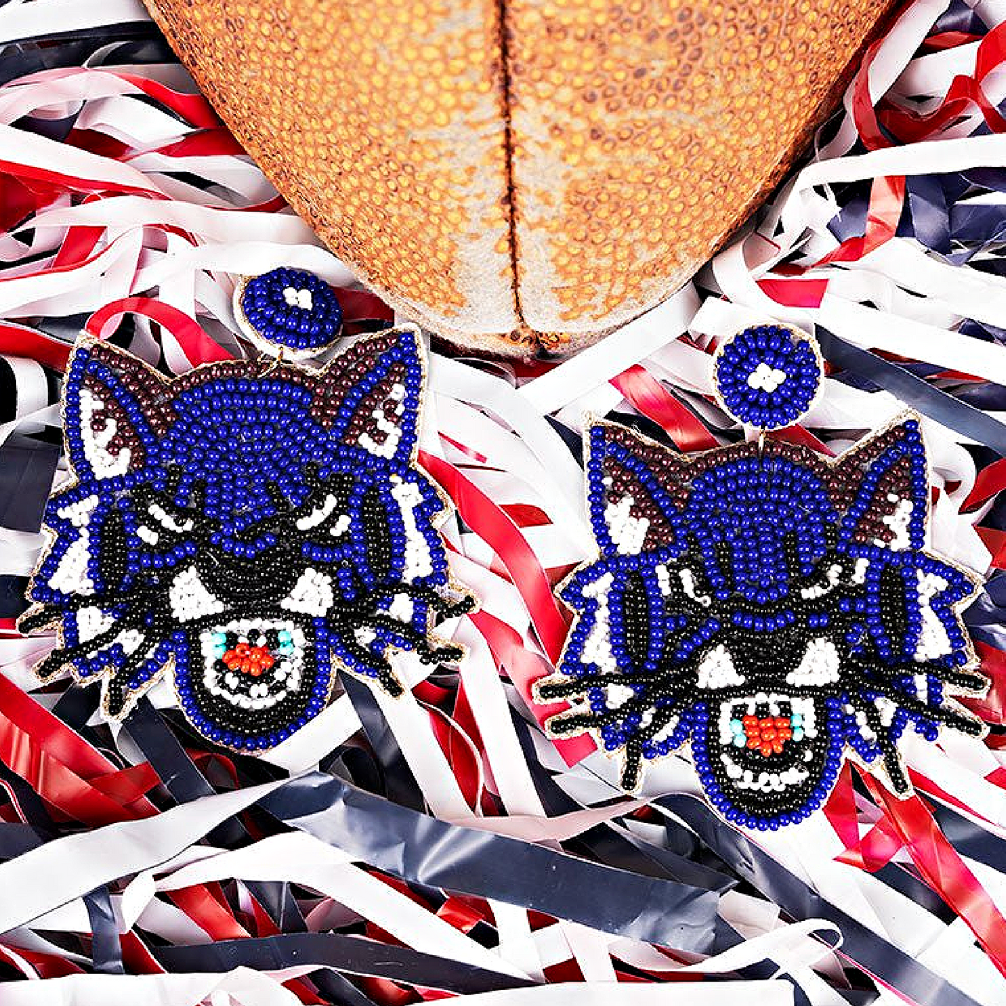 Kentucky Wildcats Football Team Mascot Beaded Earrings