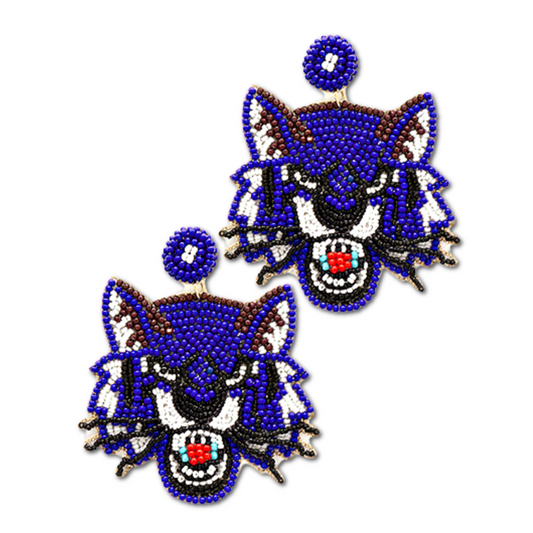 Kentucky Wildcats Football Team Mascot Beaded Earrings
