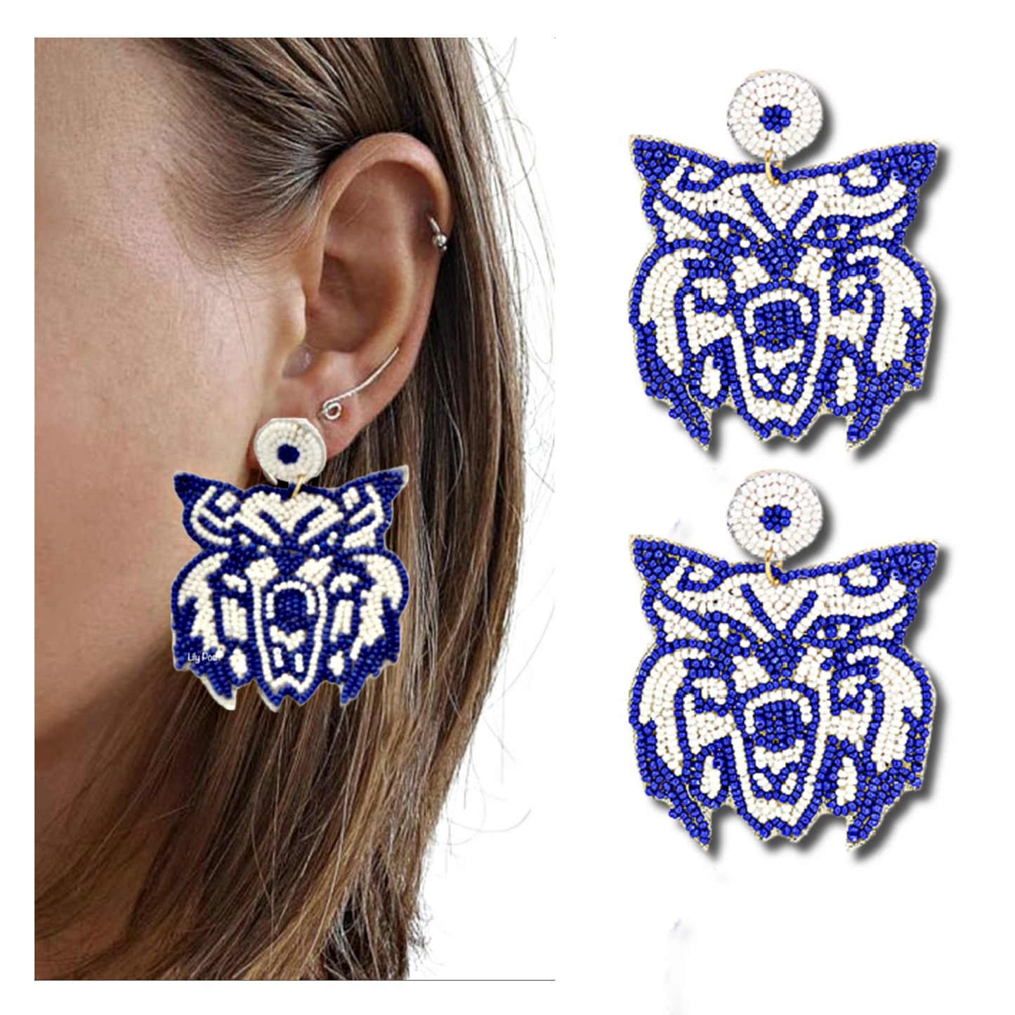 Kentucky Wildcats Football Team Mascot Bead Earrings