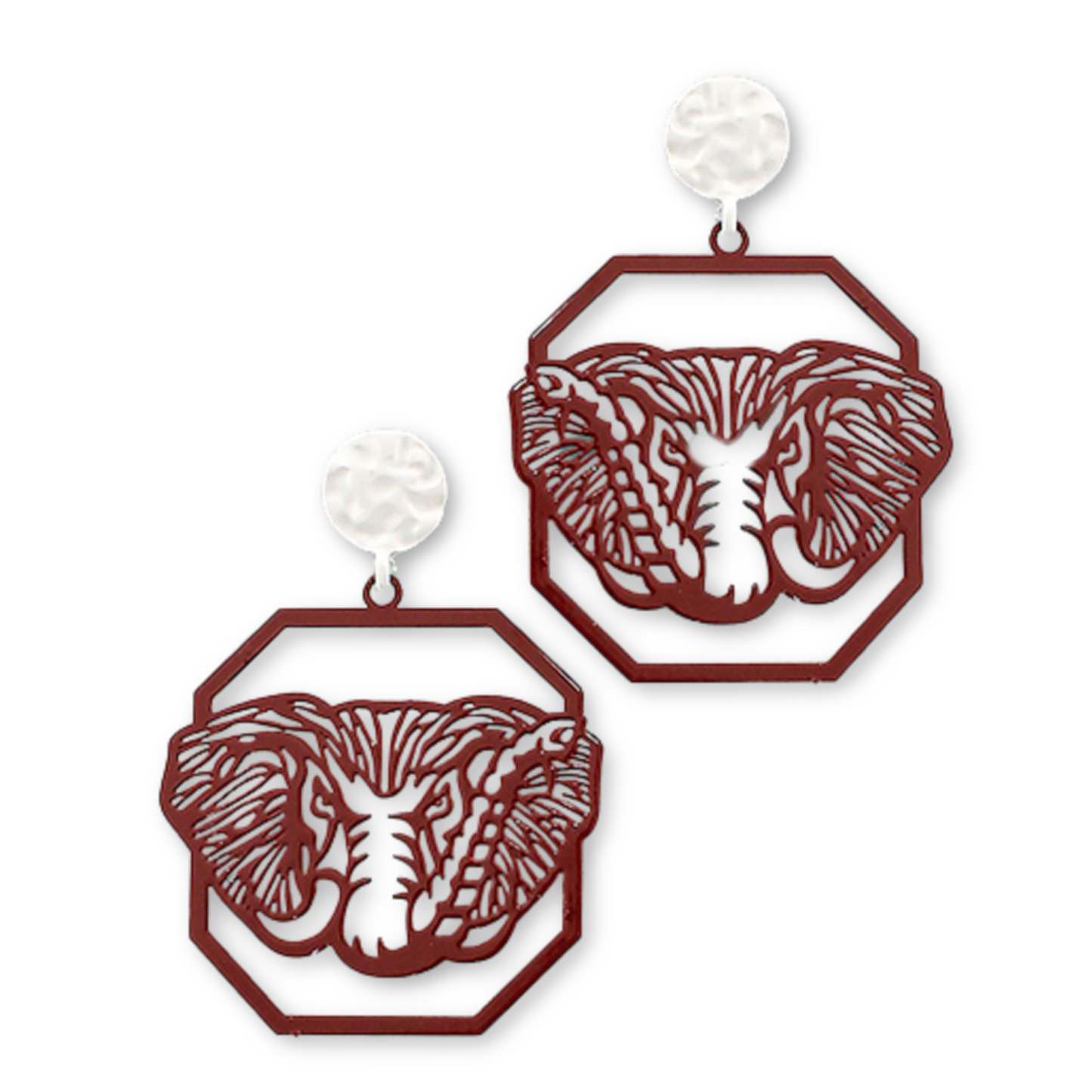 Roll Tide Alabama Football Elephant Earrings