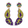 Mardi Gras Party Mask Beaded Crystal Earrings