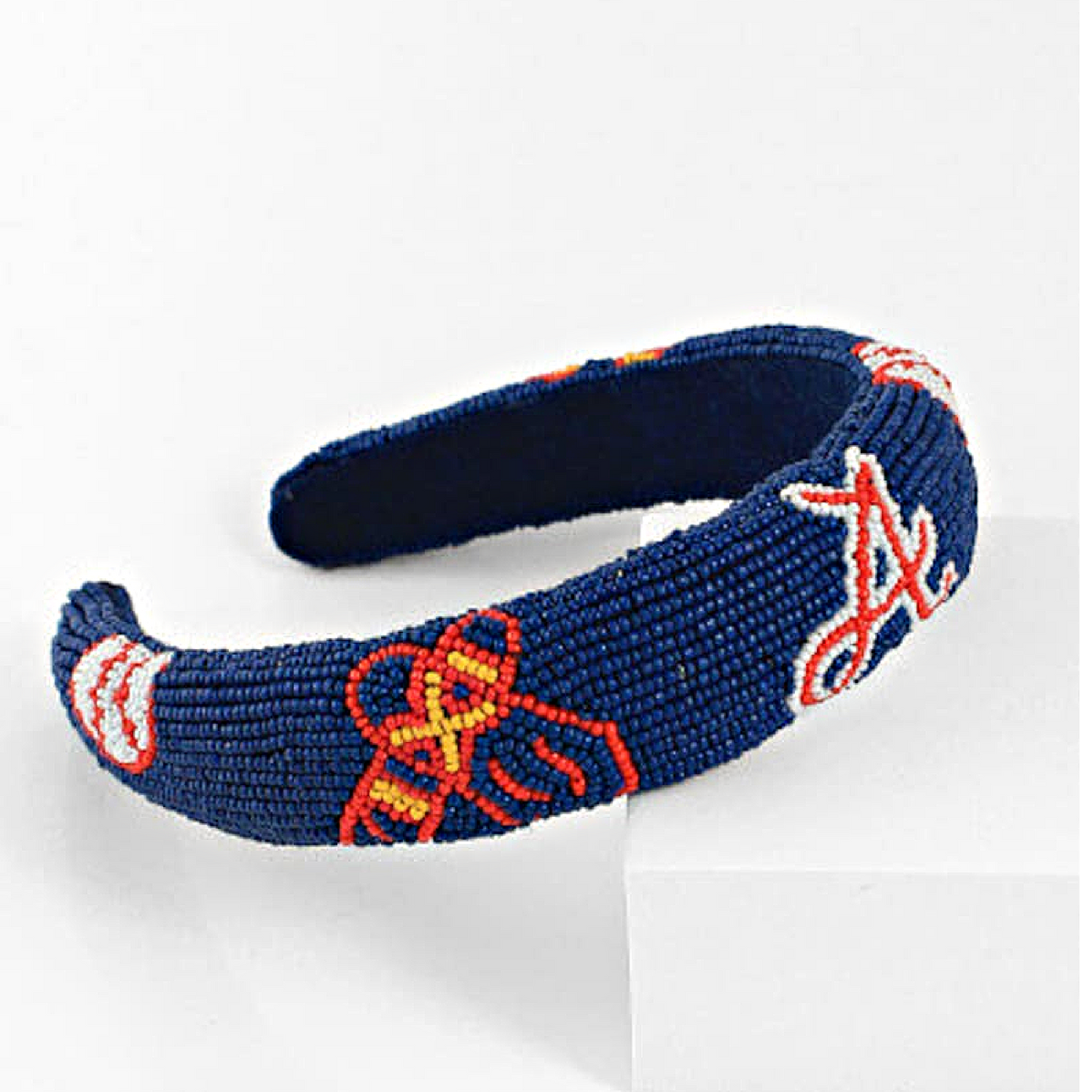 Atlanta Braves Logo Baseball Team Seed Beaded Headband