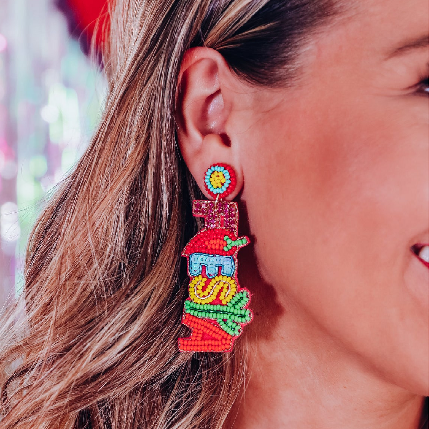 Sparkle Fiesta Mexican Festival Party Beaded Earrings