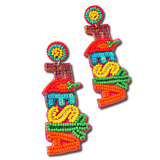 Sparkle Fiesta Mexican Festival Party Beaded Earrings