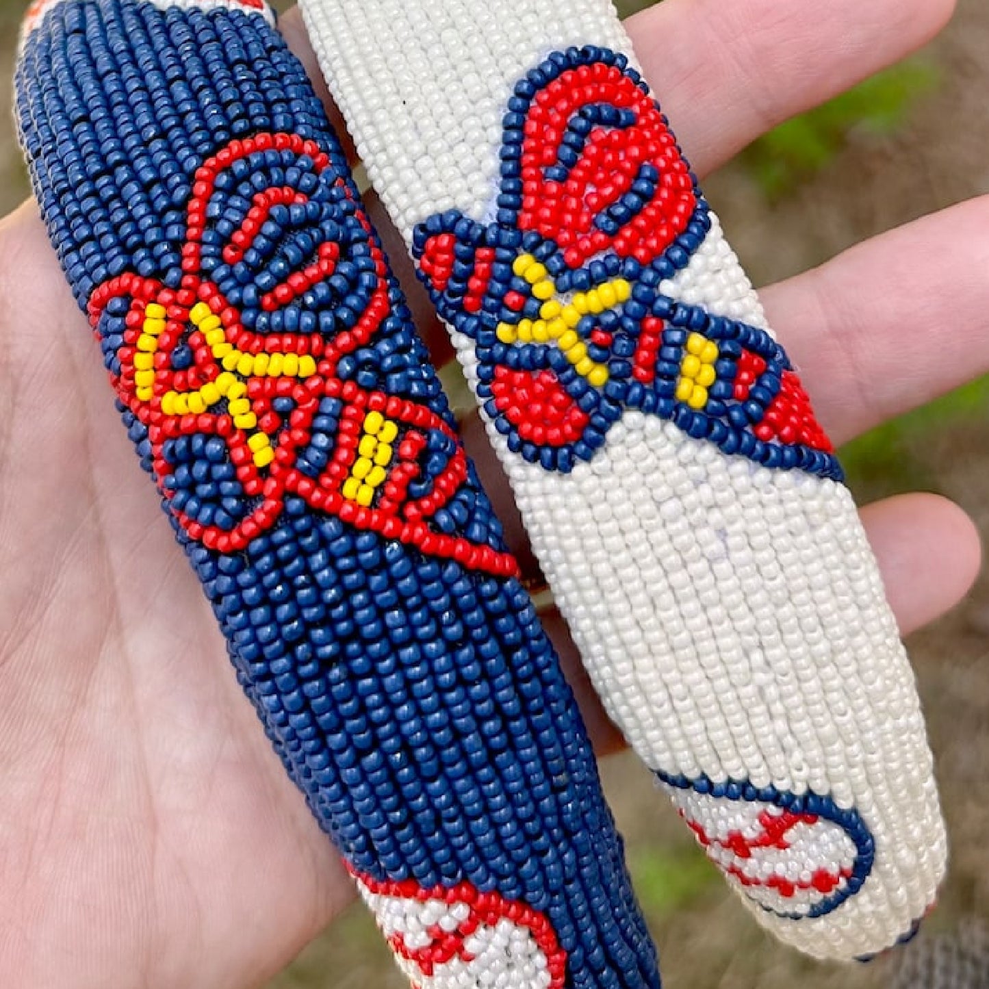 Atlanta Braves Logo Baseball Team Seed Beaded Headband