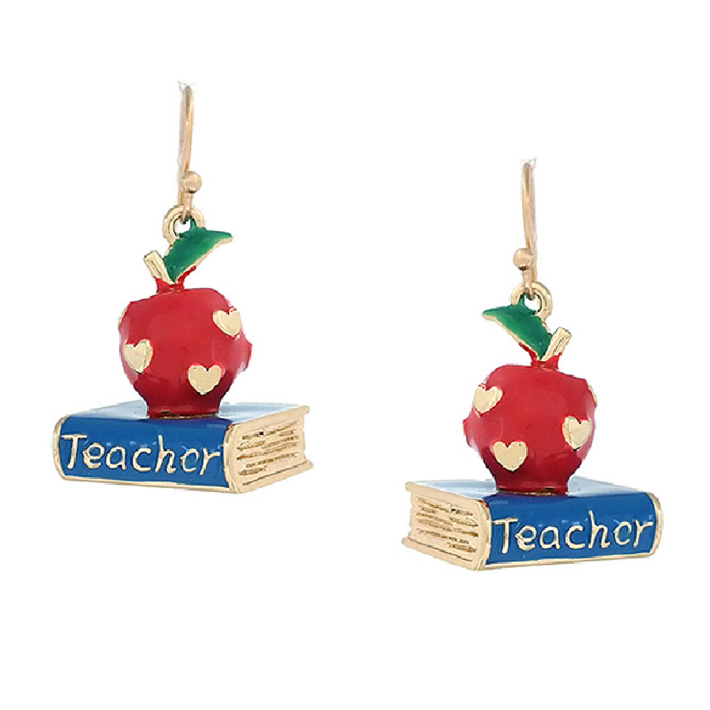 Teacher School Theme Apple Books Dangle Earrings