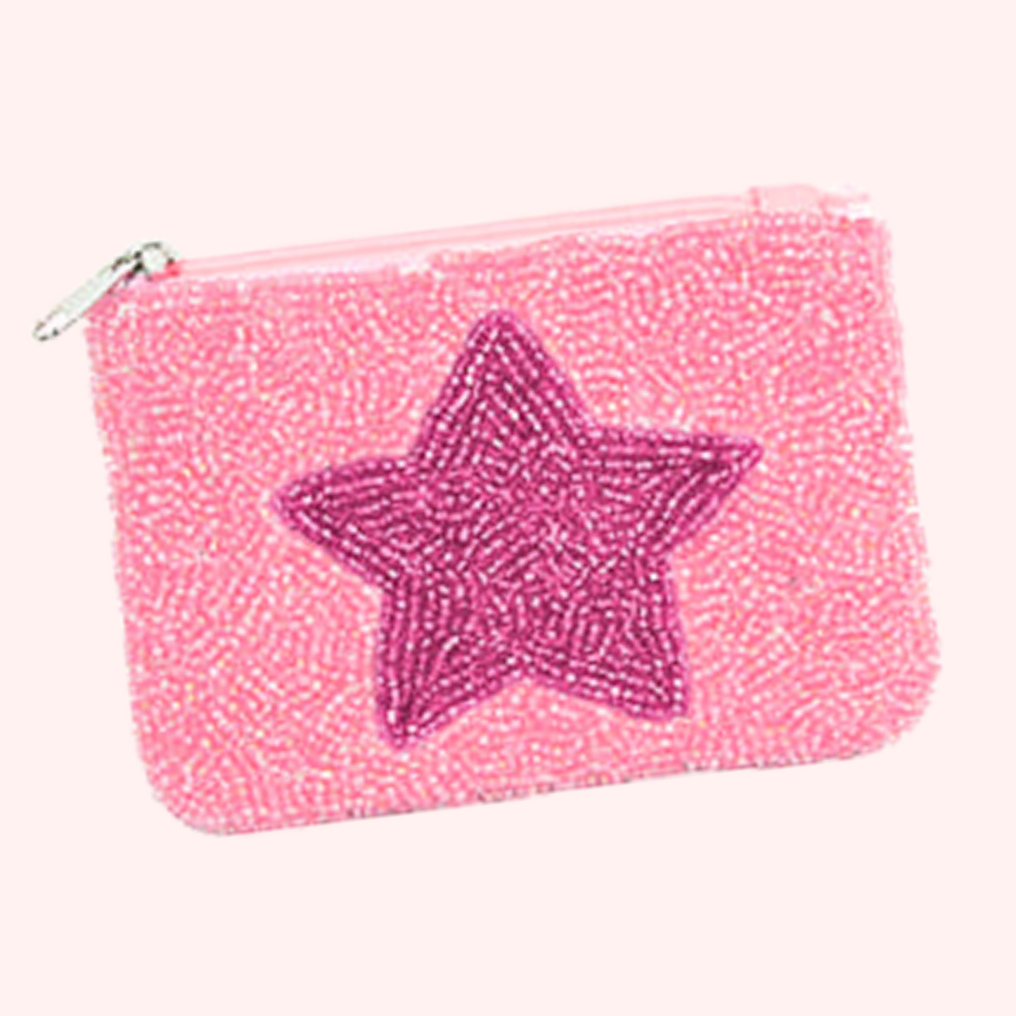 Gold Sparkle Star Beaded Storage Coin Pouch