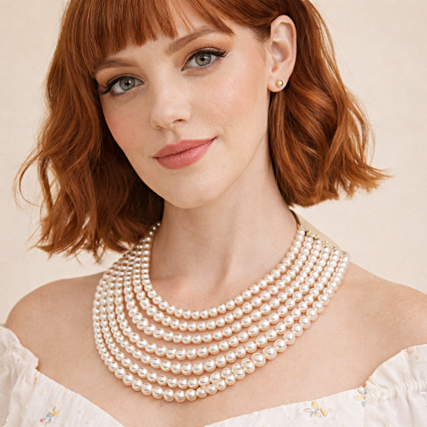 Gia Pearl Beaded Magnetic Collar Necklace