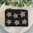Gold Sparkle Stars Beaded Storage Pouch