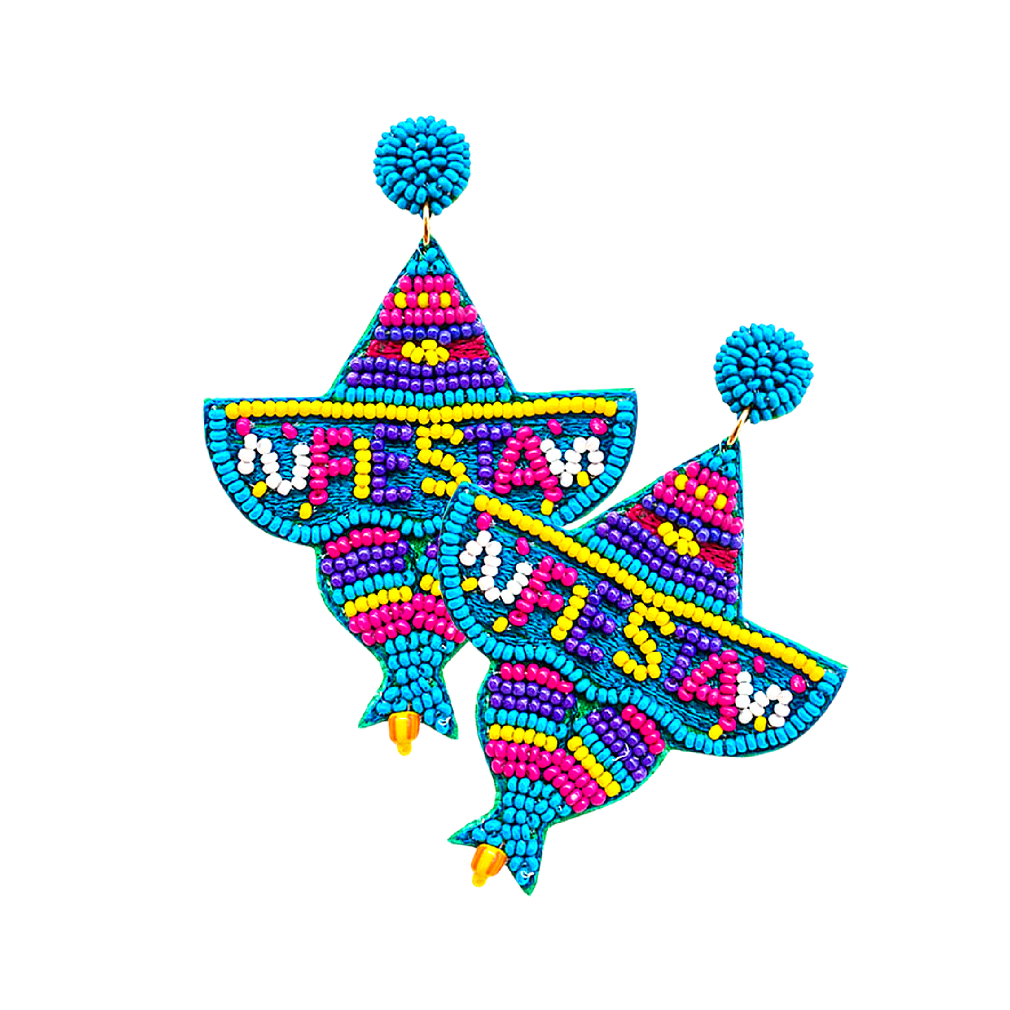 Fiesta Mexican Festival Party Sombrero Beaded Earrings