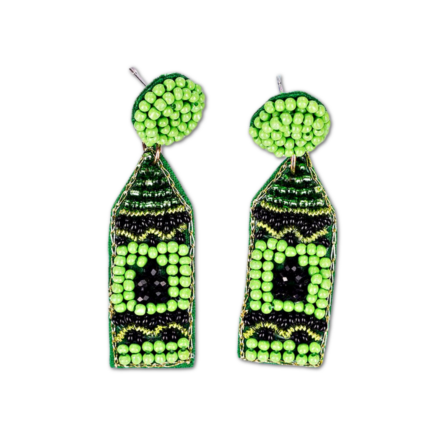 Colorful Crayons Teacher School Theme Beaded Earrings