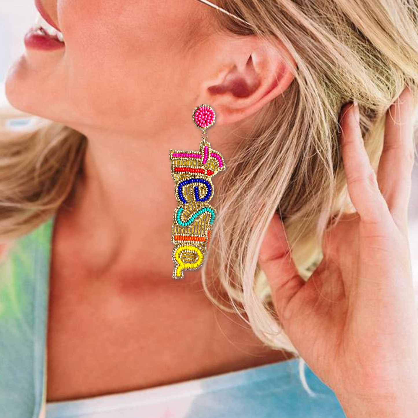 Fiesta Mexico Festival Party Beaded Earrings