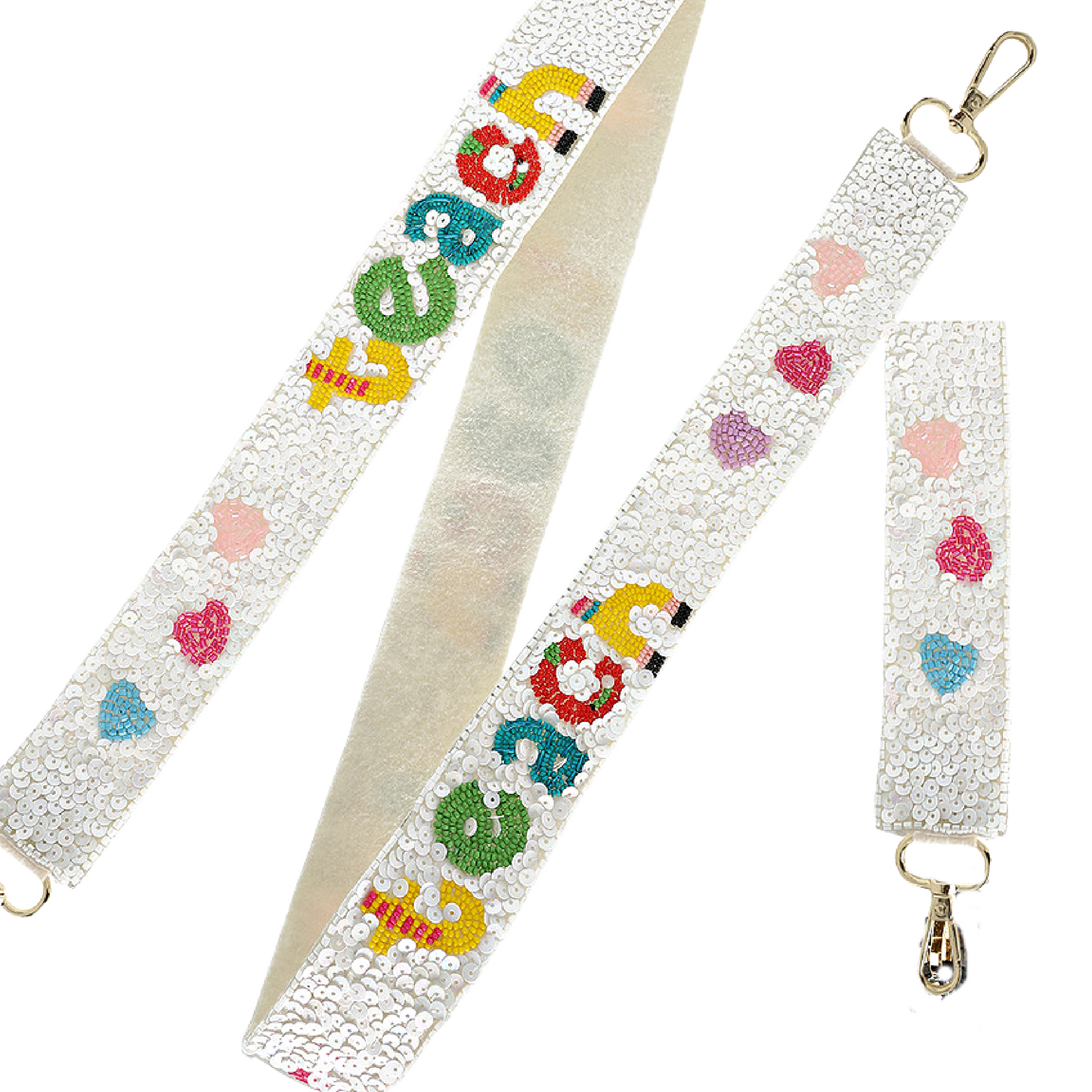 BEST TEACHER Beaded Crossbody Bag Strap