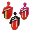 Just A Rolling Stone Rainbow Tongue Beaded Earrings
