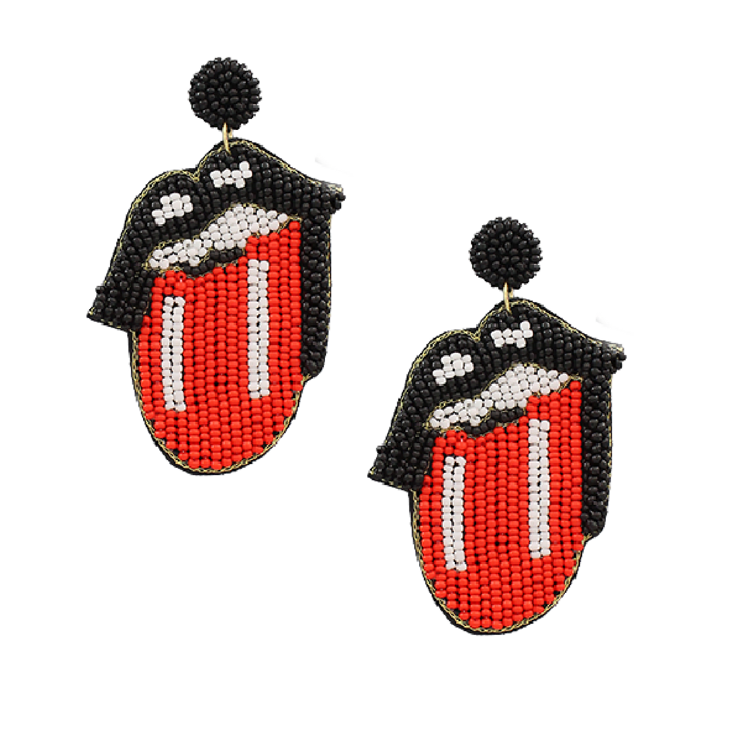 Just A Rolling Stone Rainbow Tongue Beaded Earrings