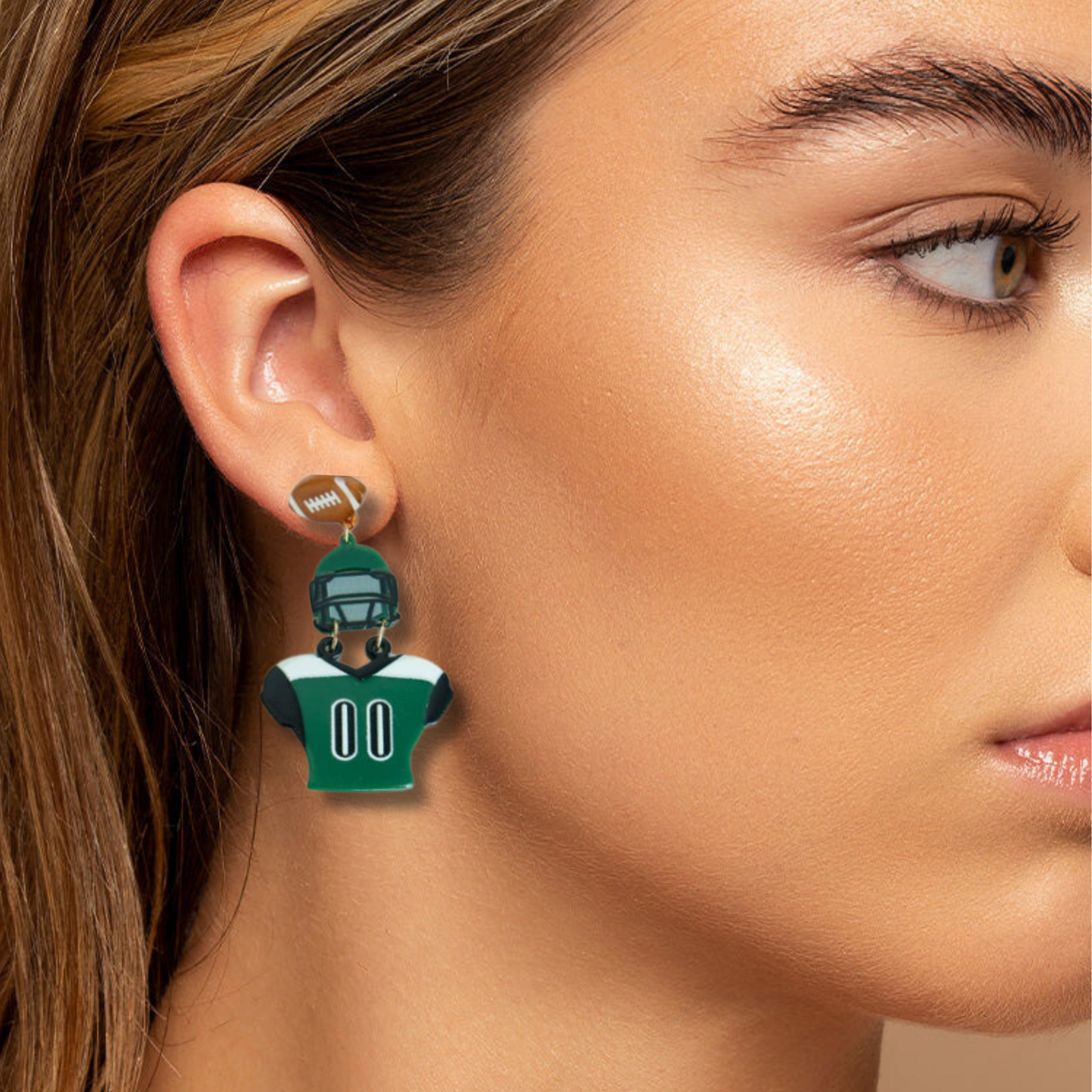 Green Jersey Football Gameday Acrylic Earrings