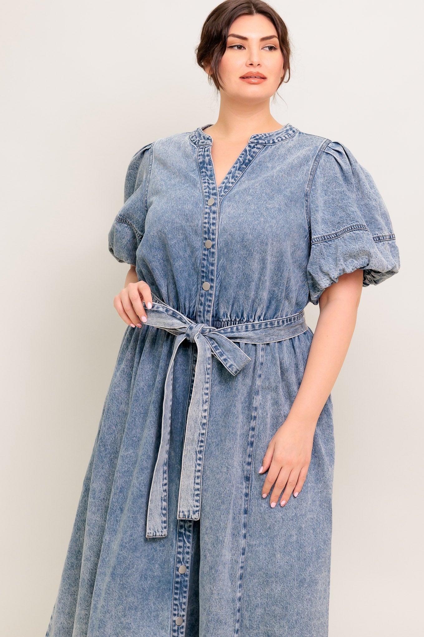 VESTIDO MIDI BAREFORM DE MEZCLILLA LIGERA