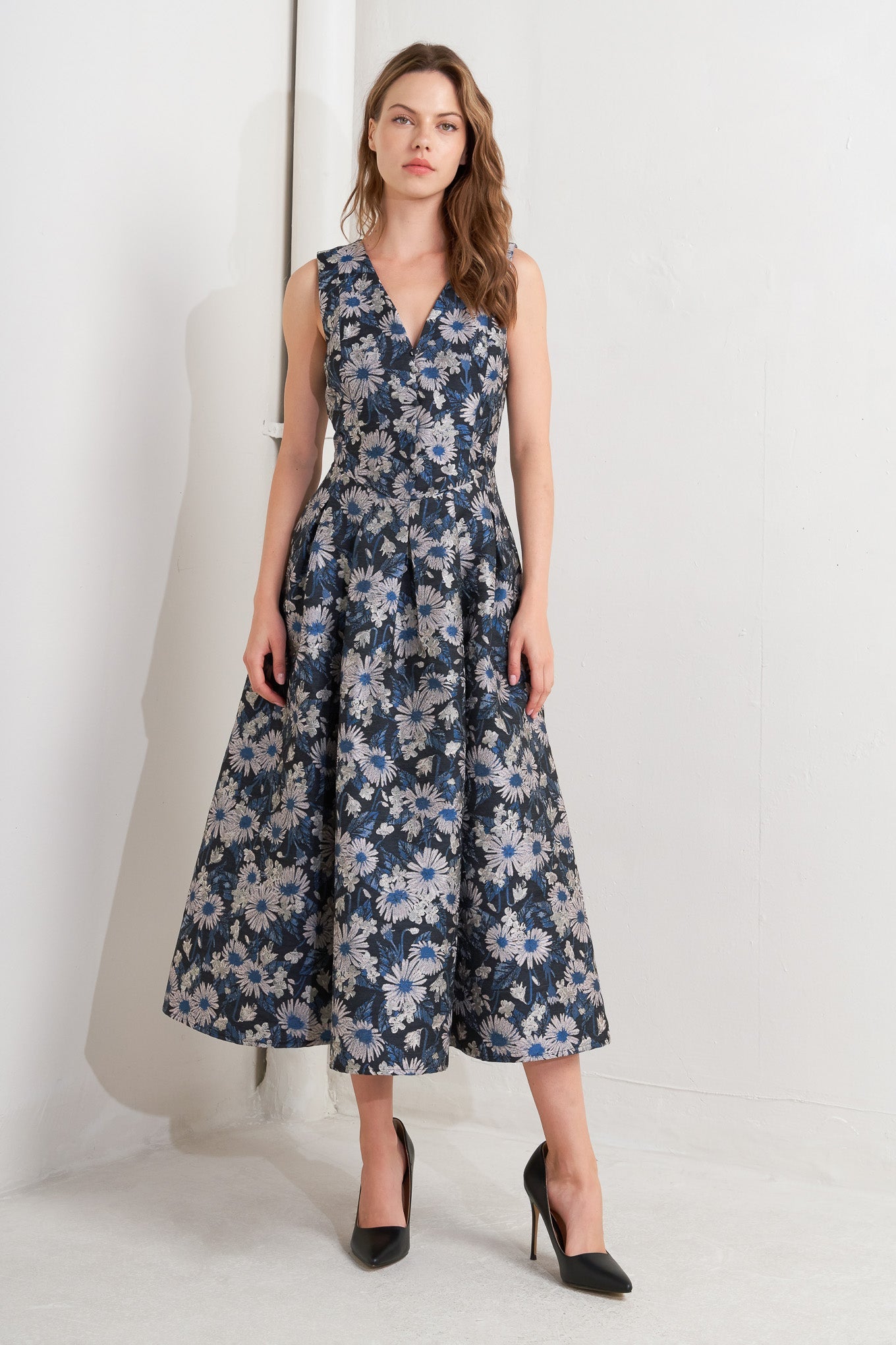 LUX BLOOMING WOVEN JACQUARD DRESS