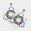 Deepa Gurnani Ari Mirror Tile Boho Flower Earrings