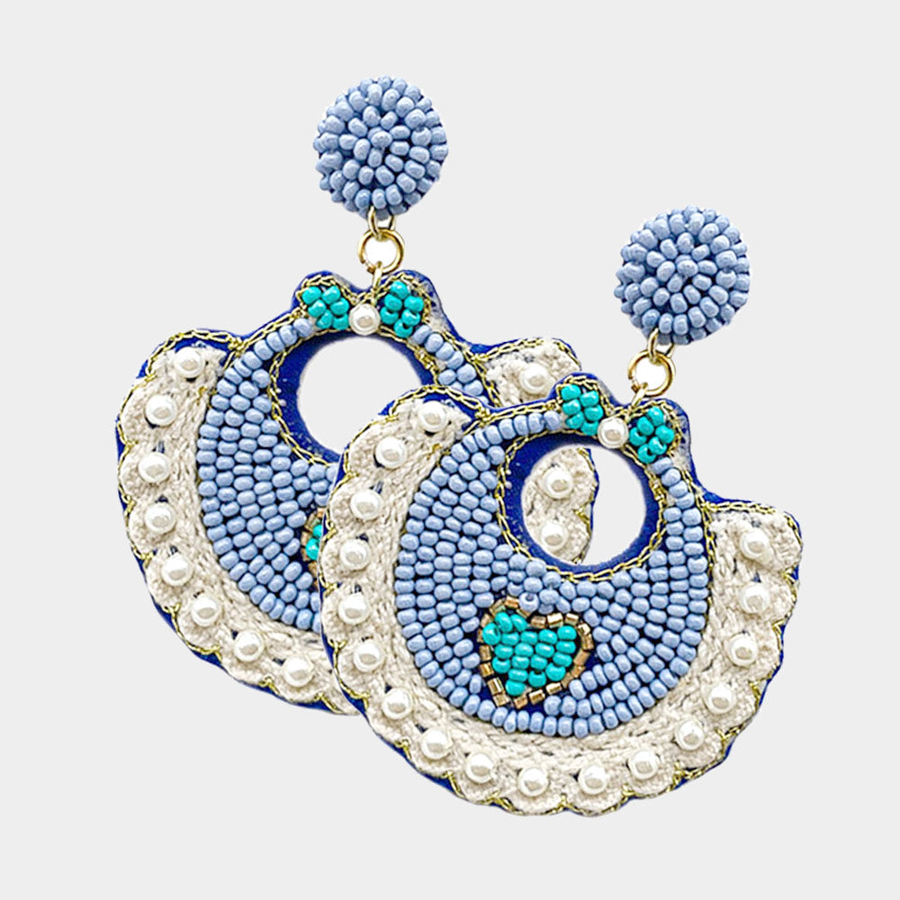 Pink GIRL Blue BABY BOY Bib Beaded Earrings