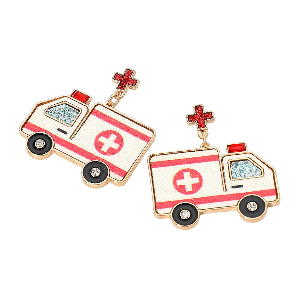 EMT Paramedic Career Ambulance Earrings