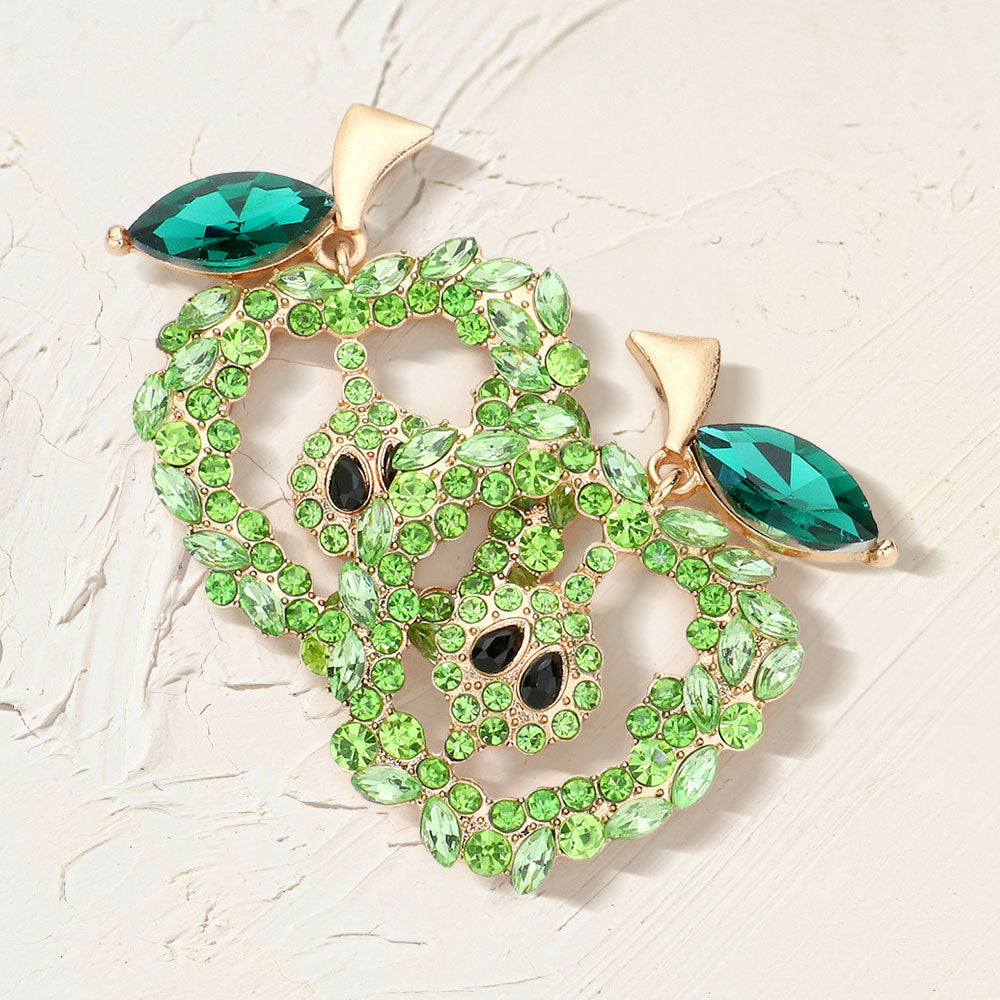 CZ Crystal Sparkle Apple Earrings