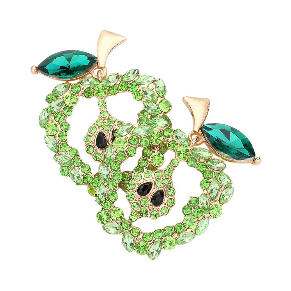 CZ Crystal Sparkle Apple Earrings