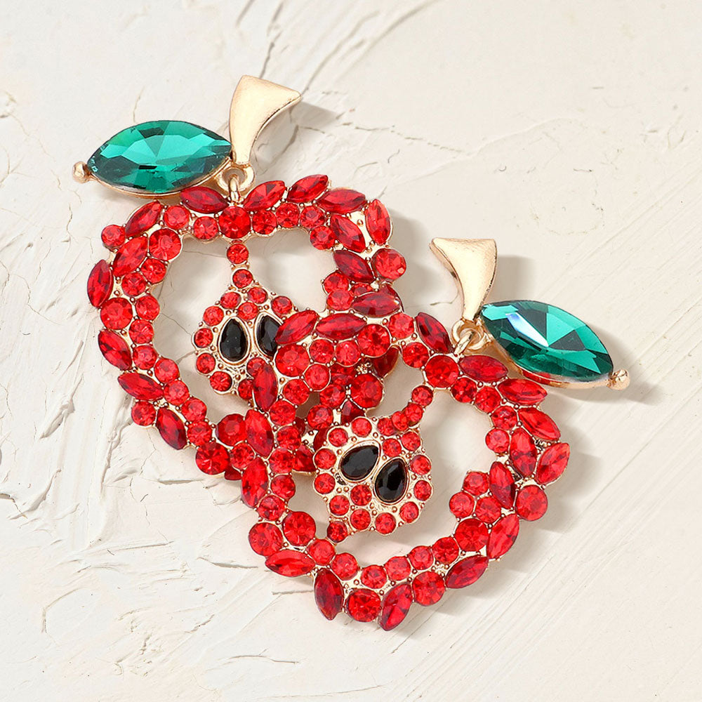 CZ Crystal Sparkle Apple Earrings