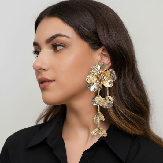 Malika Gold Silver Petal Power Earrings